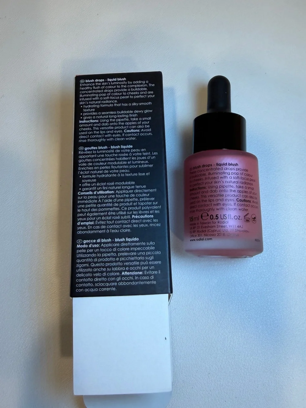 Rodial Blush Drops Liquid Blush — Rose Pink frosted pink 15ml